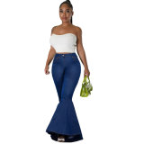 Women fashion stretchy Bell Bottom Denim Pants