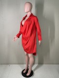 Women's nightclub low cut deep v sexy solid color dress