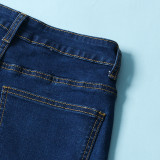 Women fashion stretchy Bell Bottom Denim Pants