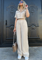 Women Summer Ladies Short Sleeve Chic Fashion Casual Women Two-Piece Pants Set Women Summer Ladies Short Sleeve Chic Fashion Casual Women Two-Piece Pants Set