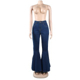 Women fashion stretchy Bell Bottom Denim Pants