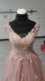 Bride Princess Fantasy Chic V-Neck Puffy Wedding Dress（Processing time need 3-6 days）