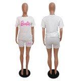 Women printed short-sleeved T-shirt And shorts two-piece set