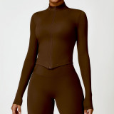 Quick Dry Fitness Top Women's Zipper Outdoor Running Sports Tight Fitting Long Sleeve Yoga Jacket