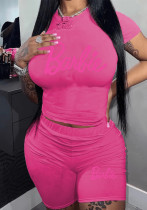 Women printed short-sleeved T-shirt And shorts two-piece set