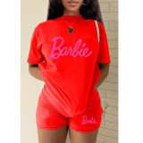 Women printed short-sleeved T-shirt And shorts two-piece set