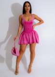 Women Suspender Pleated Dress