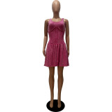 Women Suspender Pleated Dress