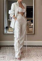 Women Fashion Solid Casual Blazer and Pant Two-piece Set Women Fashion Solid Casual Blazer and Pant Two-piece Set