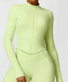 Quick Dry Fitness Top Women's Zipper Outdoor Running Sports Tight Fitting Long Sleeve Yoga Jacket