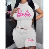 Women printed short-sleeved T-shirt And shorts two-piece set
