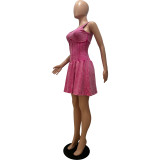 Women Suspender Pleated Dress