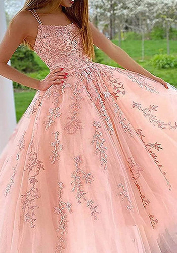 Women summer lace applique party dance evening dress（processing time 4-5 days）