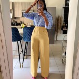Women's Spring Autumn Winter High Waist Straight Wide Leg Casual Pants