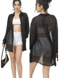 Women's Fashion Long Sleeve Turndown Collar Sequined Shirt Casual Blouse