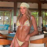 Women sexy printed backless lace-up Swimwear Two Pieces (without chain)