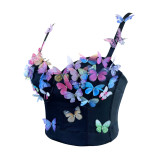 Women Beach Holidays Fishbone Strapless Tank Sexy Strap Butterfly Top