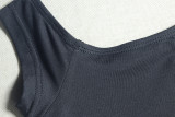 Women Solid Slash Shoulder One Shoulder Sleeveless Irregular Dress