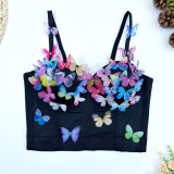 Women Beach Holidays Fishbone Strapless Tank Sexy Strap Butterfly Top