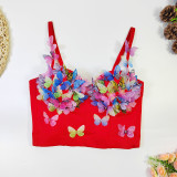 Women Beach Holidays Fishbone Strapless Tank Sexy Strap Butterfly Top