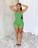 Women Casual Backless Lace-up Knitting Jumpsuit