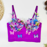 Women Beach Holidays Fishbone Strapless Tank Sexy Strap Butterfly Top