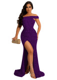 Sexy fashion nightclub wrap chest slit women's dress