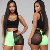 Women Summer See-Through Contrast Three-Piece