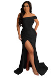 Sexy fashion nightclub wrap chest slit women's dress