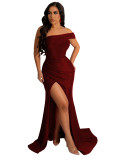 Sexy fashion nightclub wrap chest slit women's dress