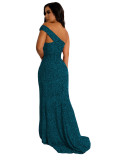Sexy fashion nightclub wrap chest slit women's dress