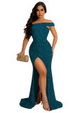 Sexy fashion nightclub wrap chest slit women's dress