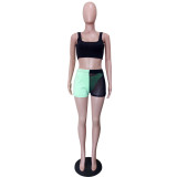 Women Summer See-Through Contrast Three-Piece