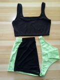 Women Summer See-Through Contrast Three-Piece