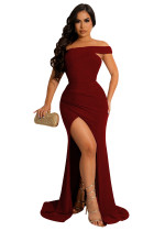 Sexy fashion nightclub wrap chest slit women's dress
