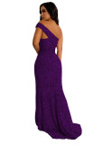 Sexy fashion nightclub wrap chest slit women's dress