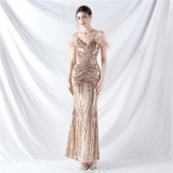 Elegant Luxury Sequins Evening Dress