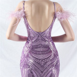 Elegant Luxury Sequins Evening Dress