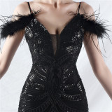 Elegant Luxury Sequins Evening Dress