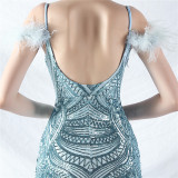 Elegant Luxury Sequins Evening Dress
