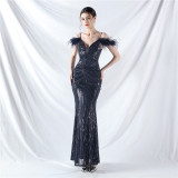 Elegant Luxury Sequins Evening Dress