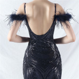 Elegant Luxury Sequins Evening Dress
