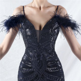 Elegant Luxury Sequins Evening Dress
