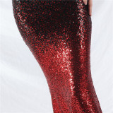 Elegant V-Neck Short Lseeve Sequins Mermaid Plus Size Formal Party Evening Dress
