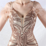 Elegant Luxury Sequins Evening Dress