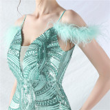 Elegant Luxury Sequins Evening Dress