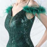 Elegant Luxury Sequins Evening Dress