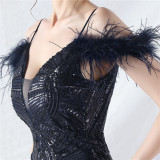 Elegant Luxury Sequins Evening Dress