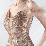 Elegant Luxury Sequins Evening Dress