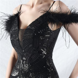 Elegant Luxury Sequins Evening Dress